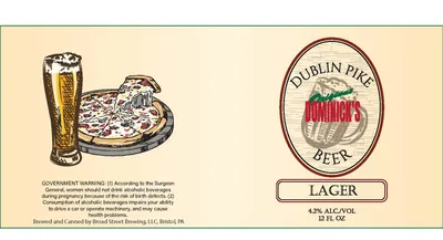 Dublin Pike Original Dominick's Beer label