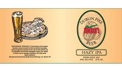 Dublin Pike Original Dominick's Beer Hazy IPA label
