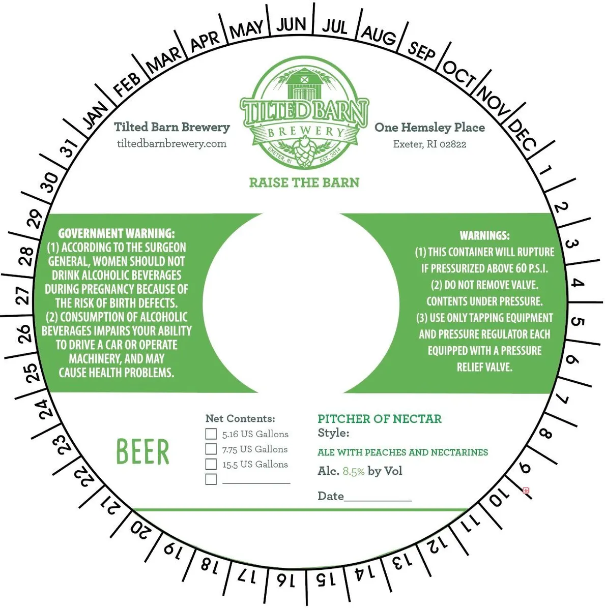 Pitcher of Nectar — full label as filed with TTB