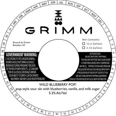 Wild Blueberry Pop! label