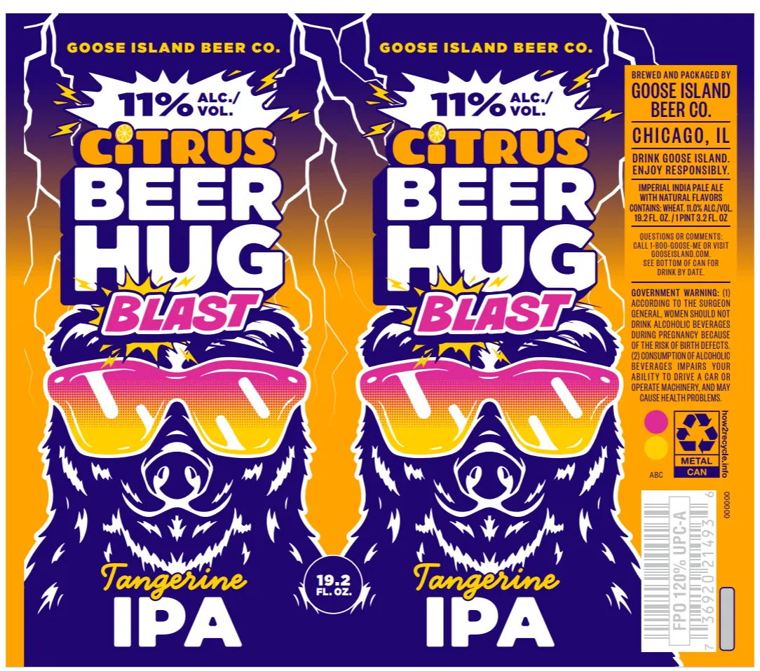 Citrus Beer Hug Blast — full label as filed with TTB