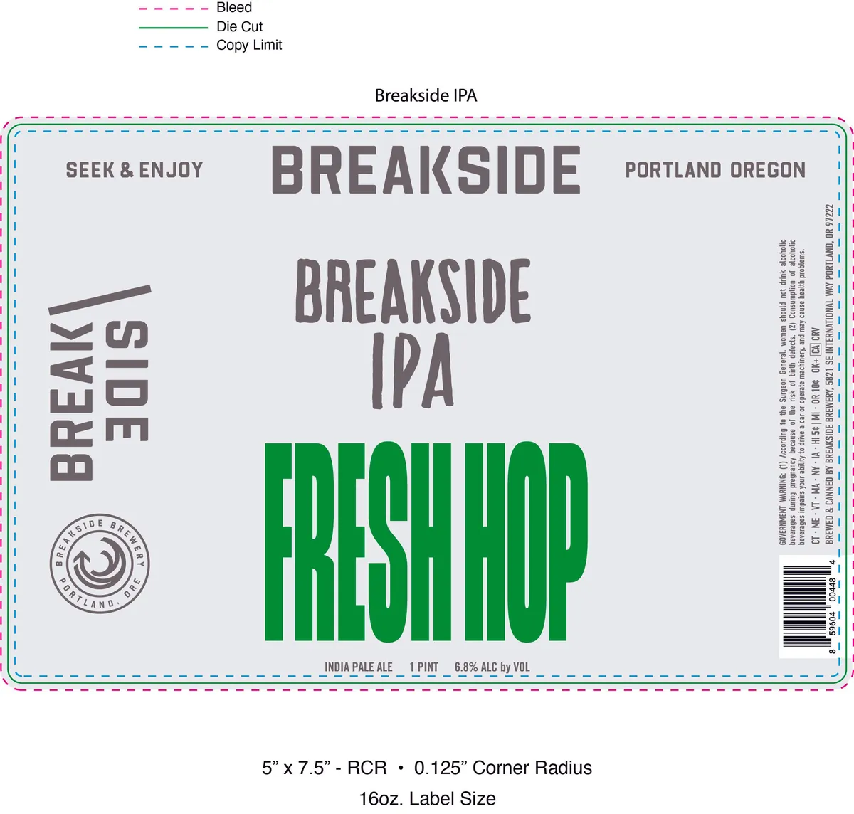 Fresh Hop Breakside IPA — full label as filed with TTB