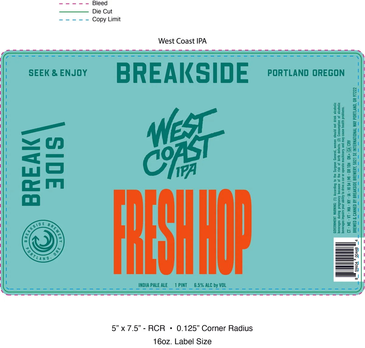 Fresh Hop West Coast IPA — full label as filed with TTB