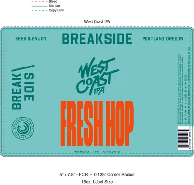 Fresh Hop West Coast IPA label