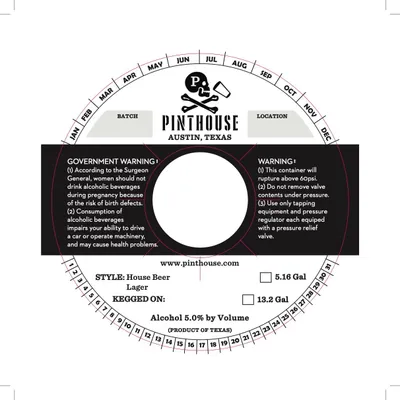 House Beer label