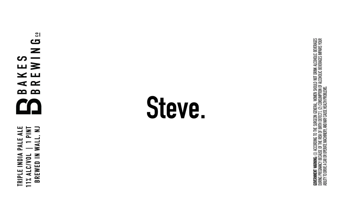 Steve. — full label as filed with TTB