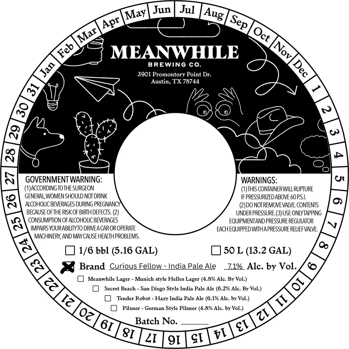 Curious Fellow - India Pale Ale — full label as filed with TTB