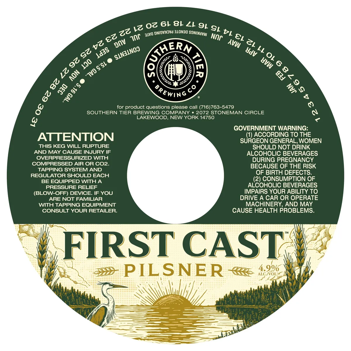 First Cast Pilsner — full label as filed with TTB