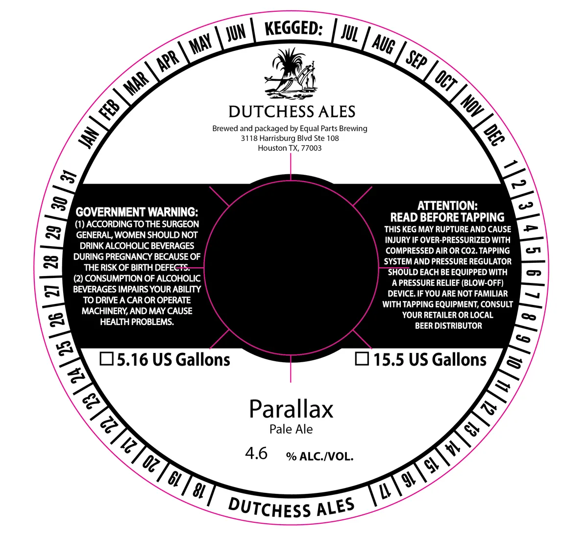 Parallax — full label as filed with TTB