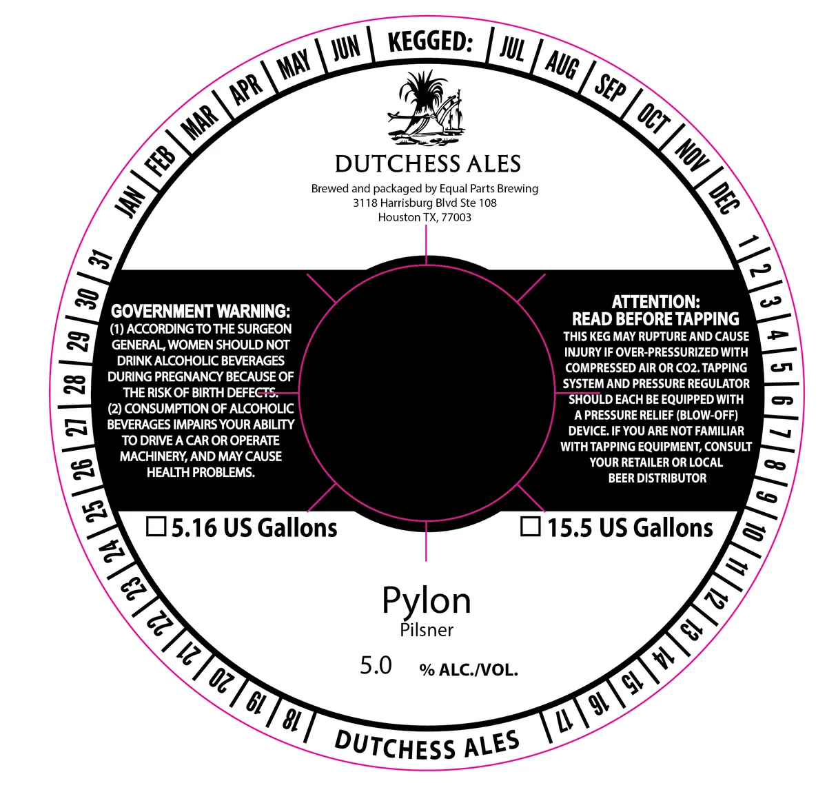 Pylon — full label as filed with TTB