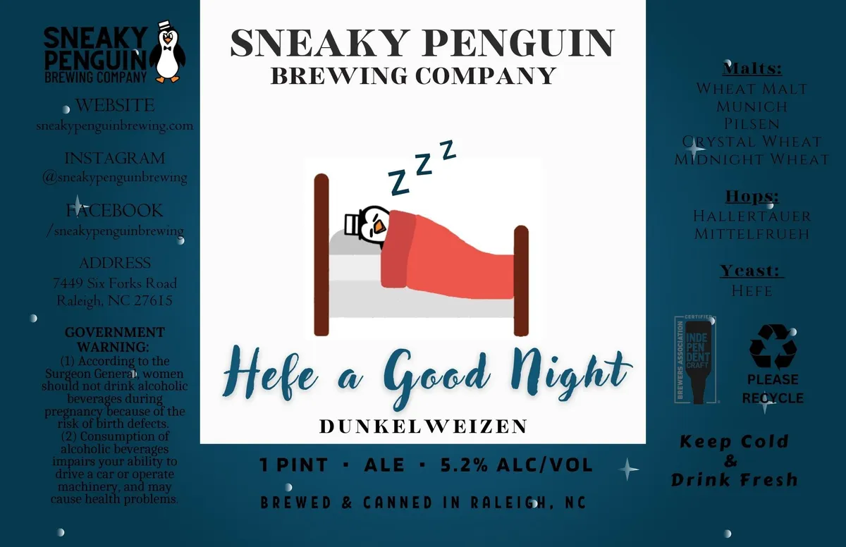 Hefe a Good Night — full label as filed with TTB