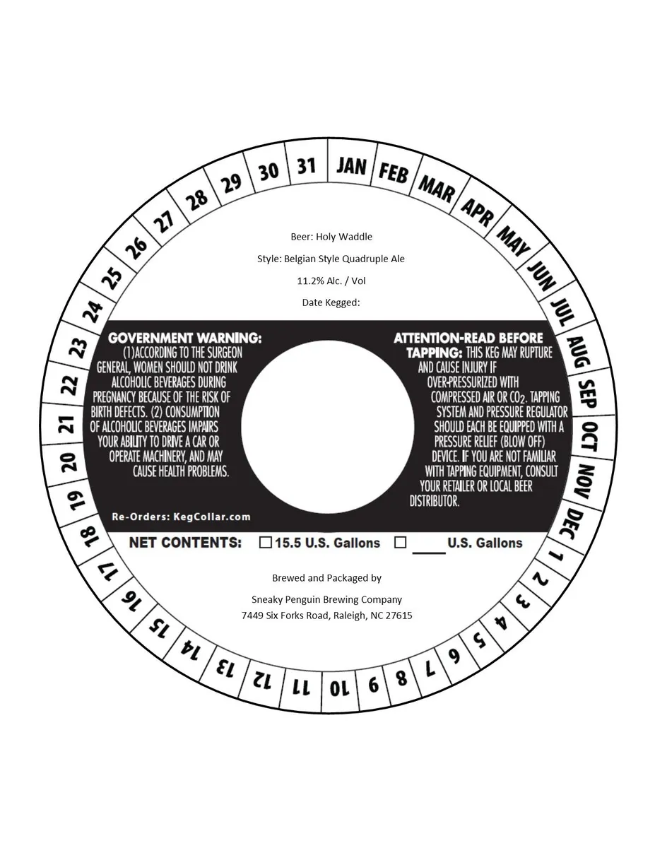 Holy Waddle — full label as filed with TTB