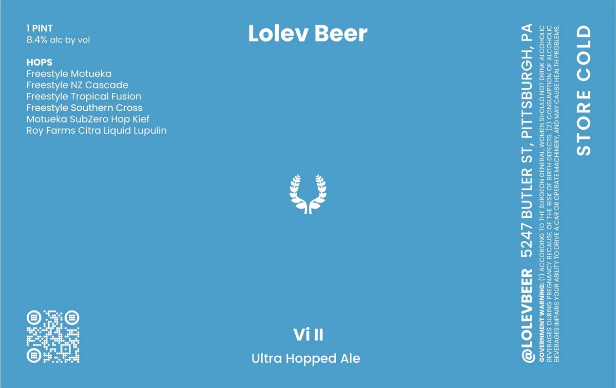 VI II — full label as filed with TTB
