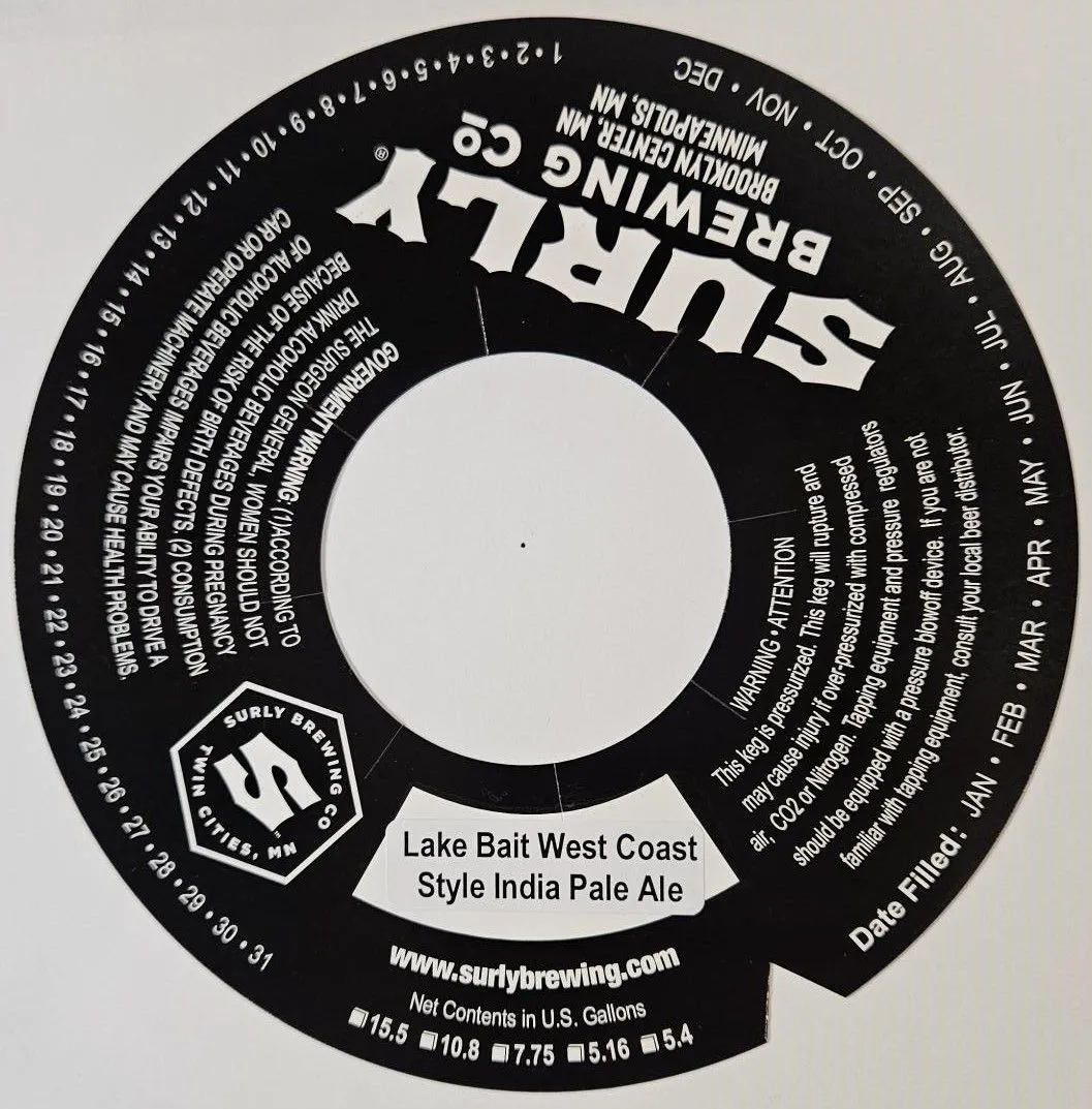 Lake Bait West Coast Style India Pale Ale — full label as filed with TTB