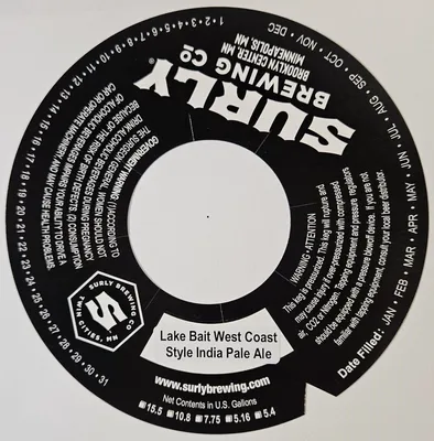Lake Bait West Coast Style India Pale Ale label
