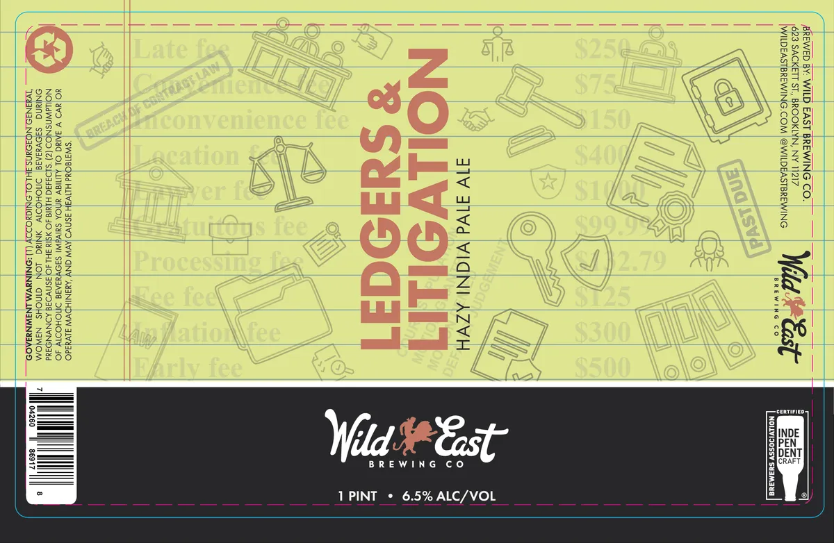 Ledgers & Litigation — full label as filed with TTB