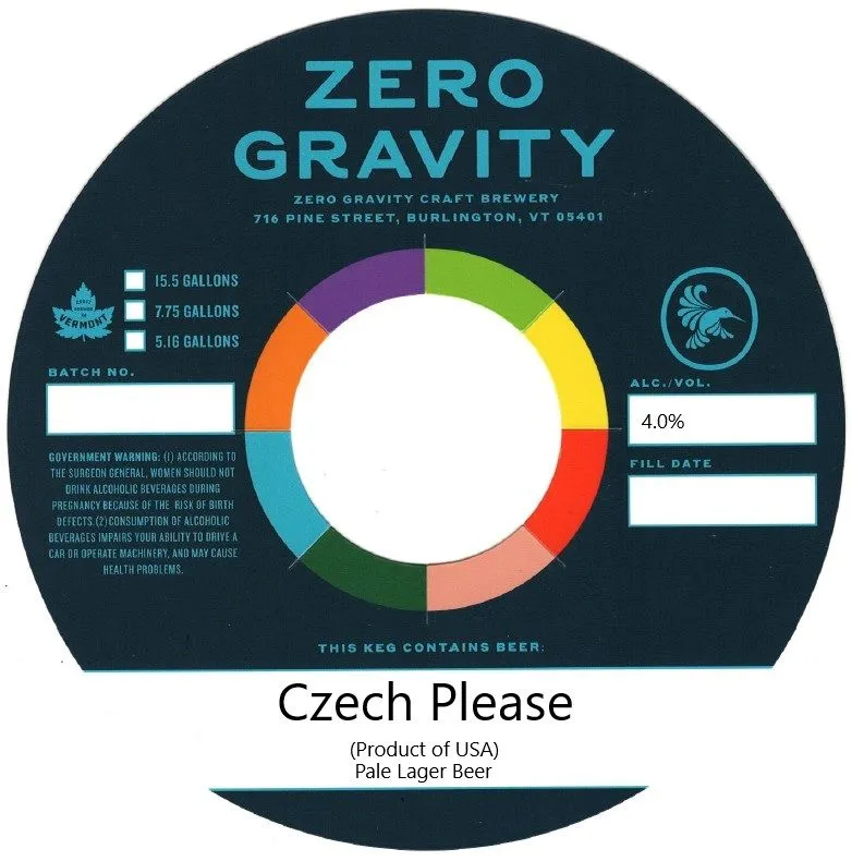 Czech Please — full label as filed with TTB