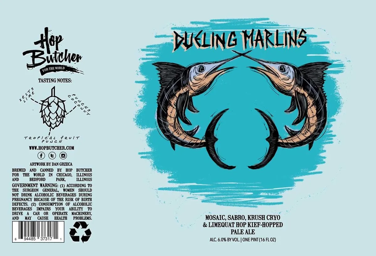 Dueling Marlins — full label as filed with TTB