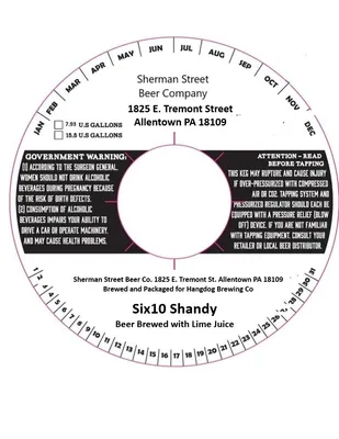 Six10 Shandy label