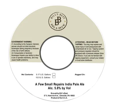 A Few Small Repairs India Pale Ale label
