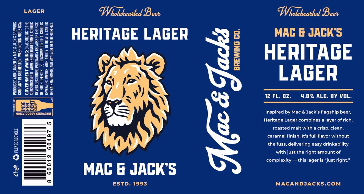 Heritage Lager — full label as filed with TTB