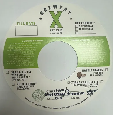 Finney's Blood Orange Hefeweizen label