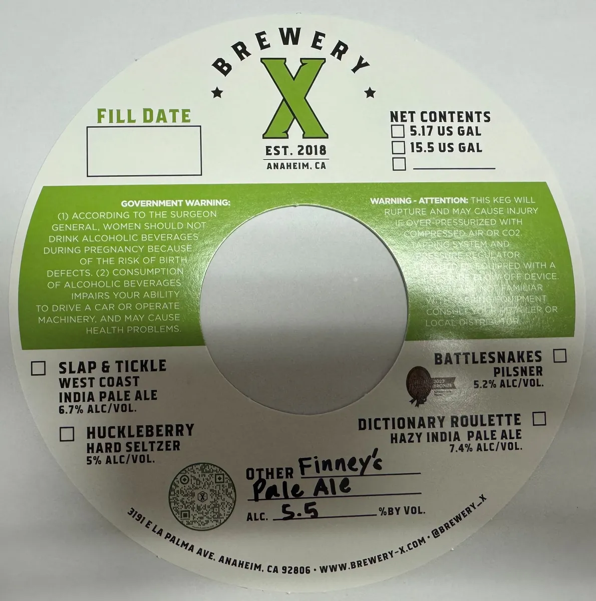 Finney's Pale Ale — full label as filed with TTB