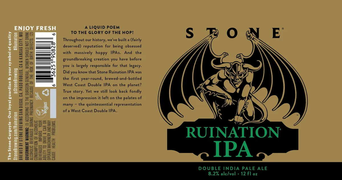Ruination IPA — full label as filed with TTB