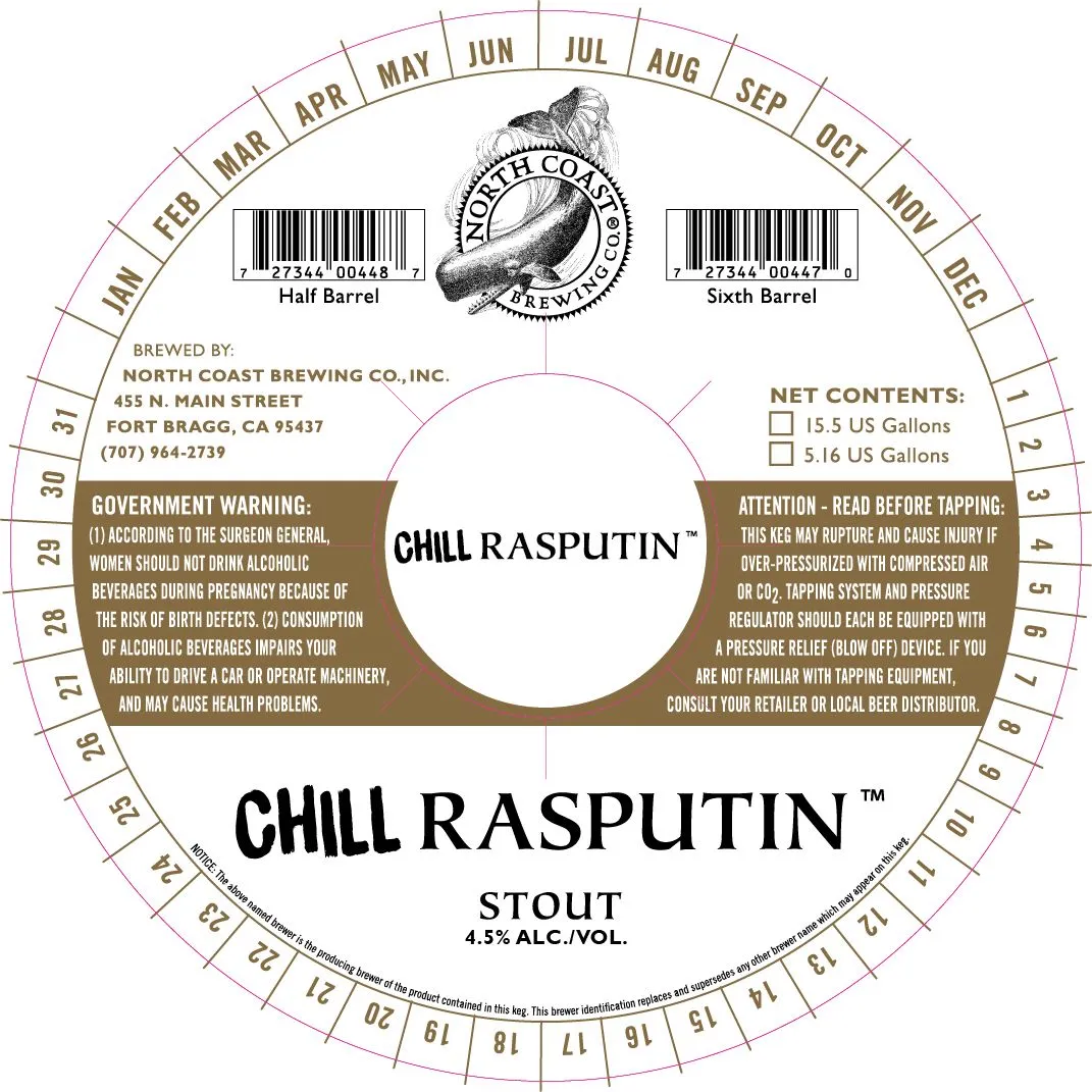 Chill Rasputin — full label as filed with TTB