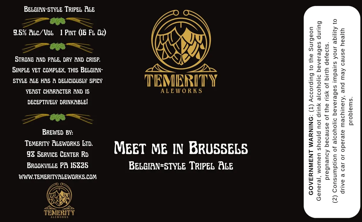 Meet Me in Brussels — full label as filed with TTB