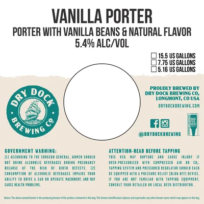 Vanilla Porter label