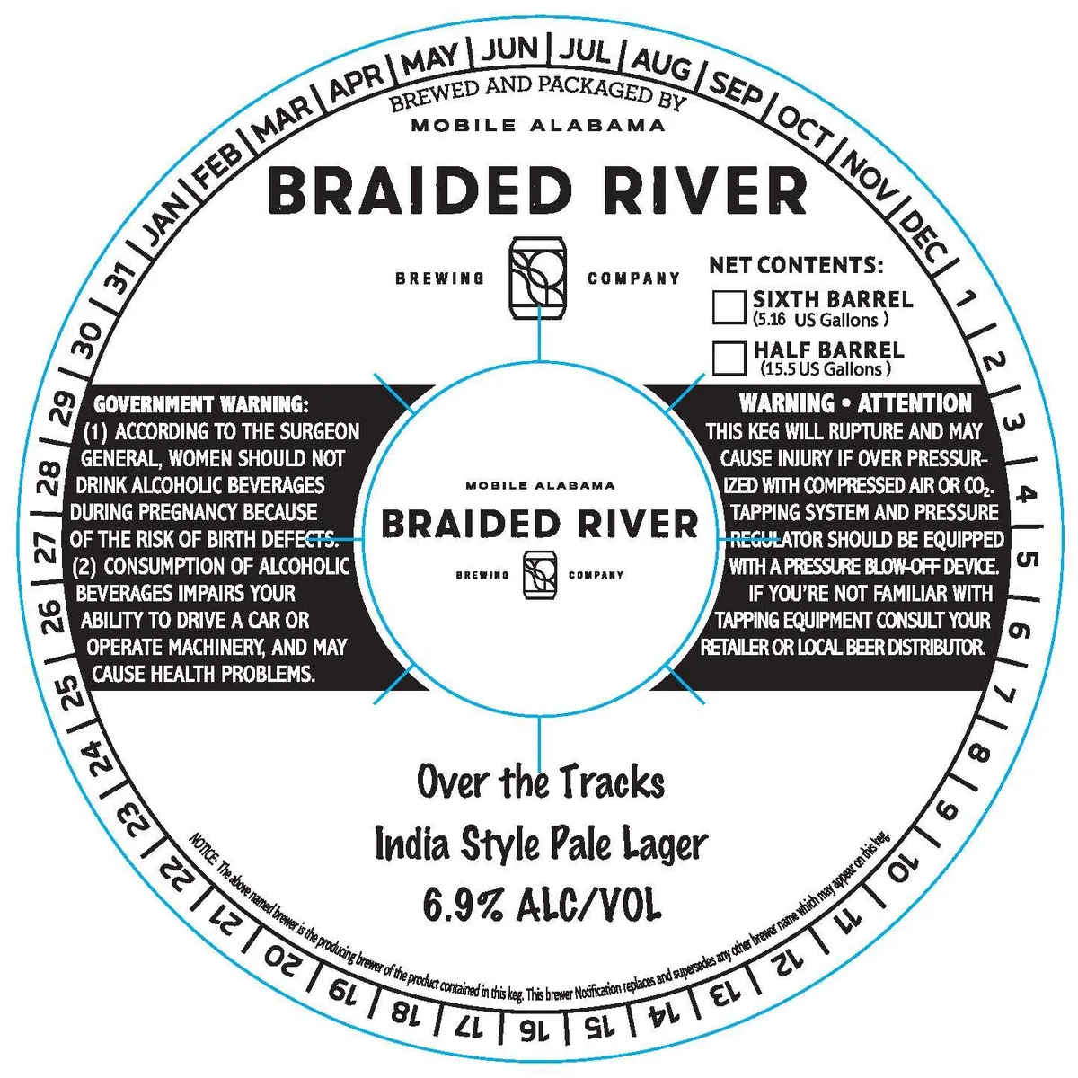 Over the Tracks — full label as filed with TTB