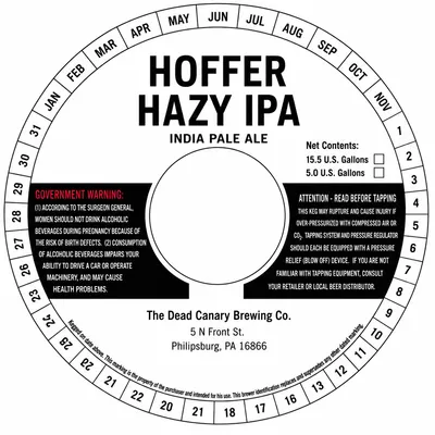 Hoffer Hazy IPA label