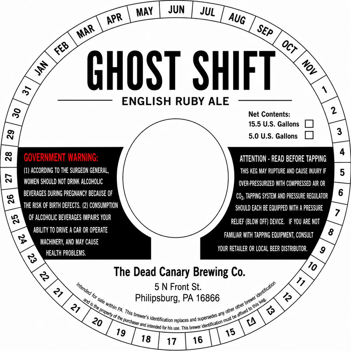 Ghost Shift English Ruby Ale — full label as filed with TTB
