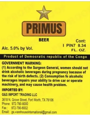 Primus Beer label