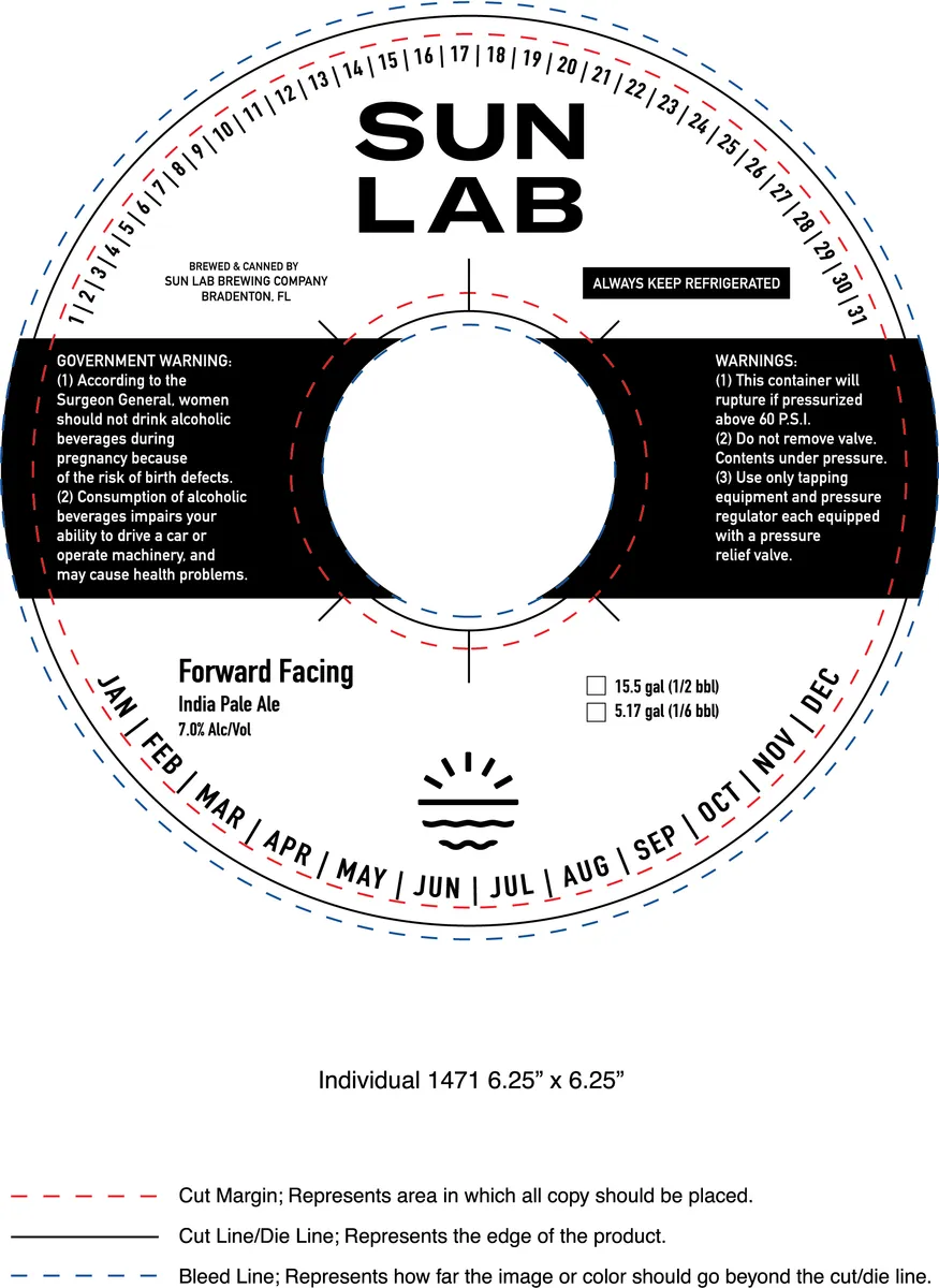 Forward Facing — full label as filed with TTB