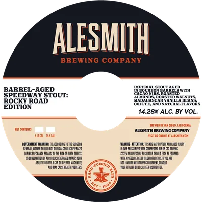 Barrel-Aged Speedway Stout: Rocky Road Edition label