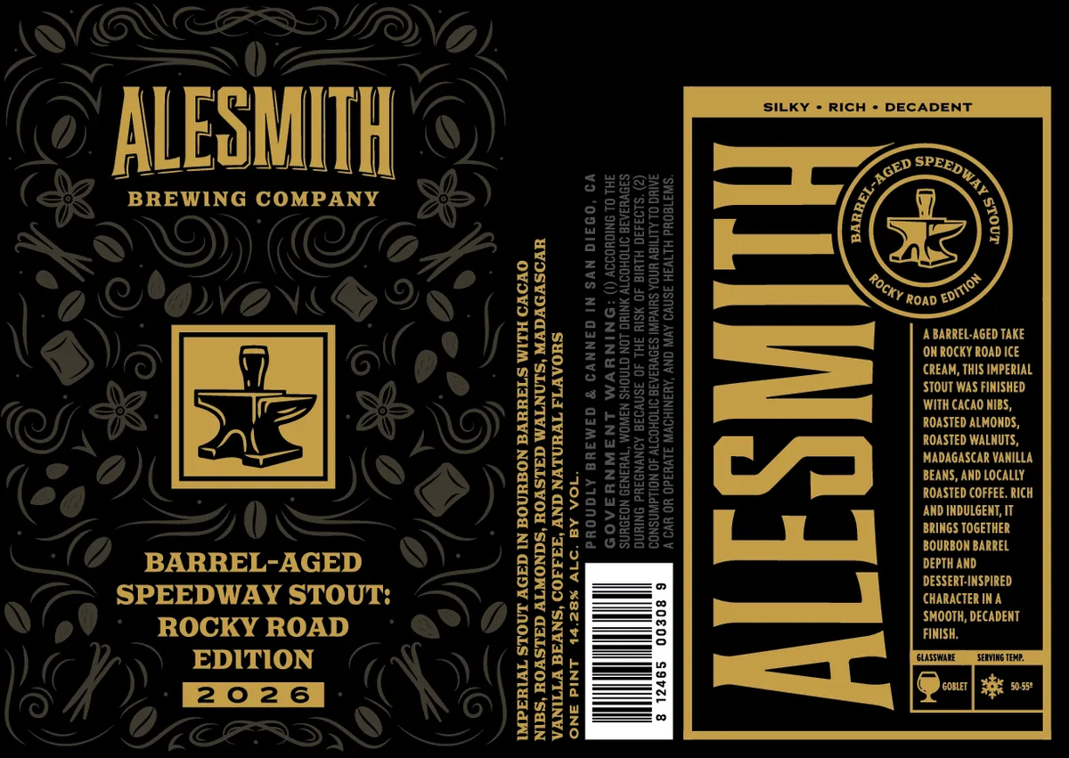 Barrel-Aged Speedway Stout: Rocky Road Edition — full label as filed with TTB