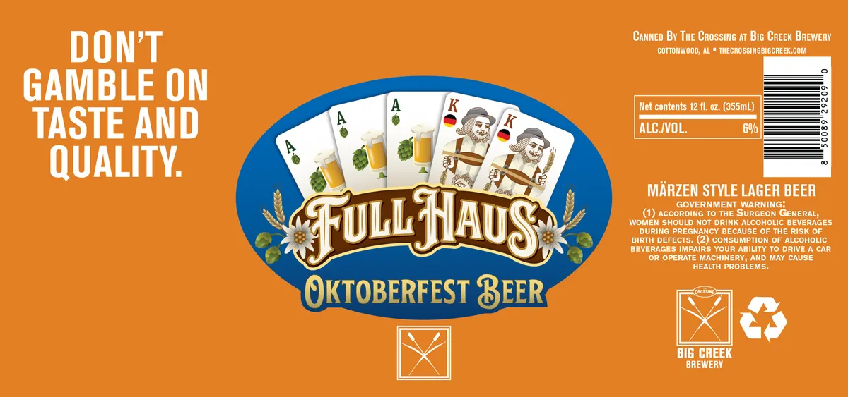 Full Haus Oktoberfest Beer — full label as filed with TTB