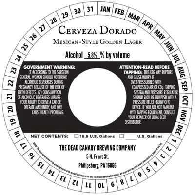 Cerveza Dorado label