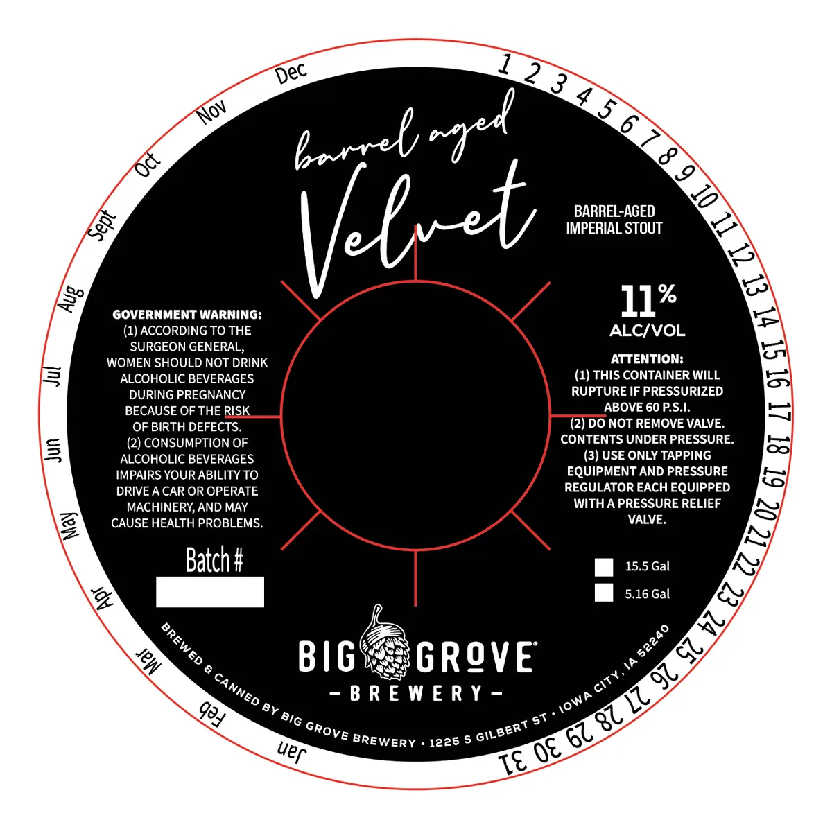 Barrel Aged Velvet — full label as filed with TTB