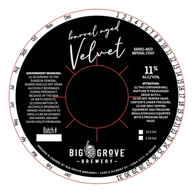 Barrel Aged Velvet label