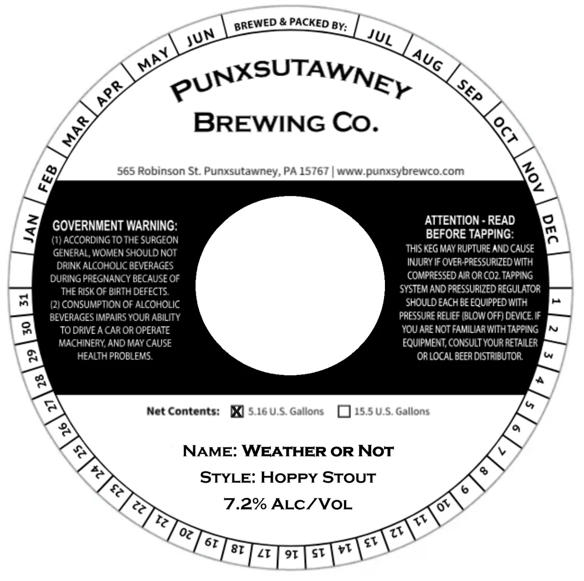 Weather Or Not — full label as filed with TTB