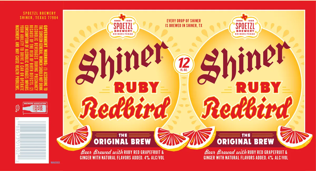 Shiner Ruby Redbird — full label as filed with TTB