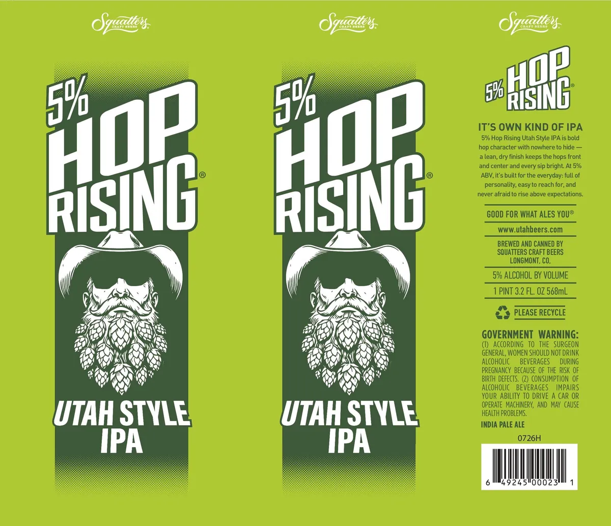 5% Hop Rising — full label as filed with TTB
