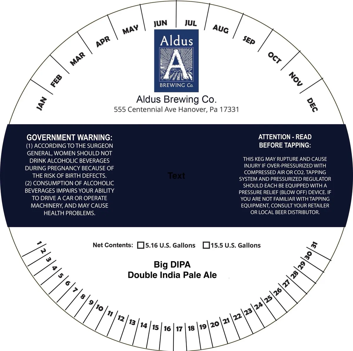 Big DIPA — full label as filed with TTB