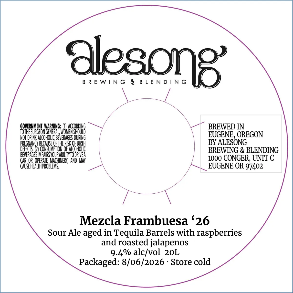 Mezcla Frambuesa '26 — full label as filed with TTB