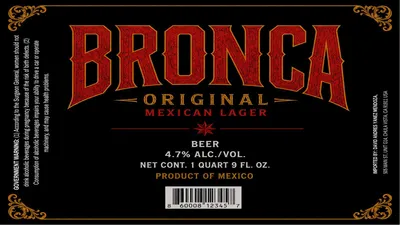 Bronca Original Mexican Lager label