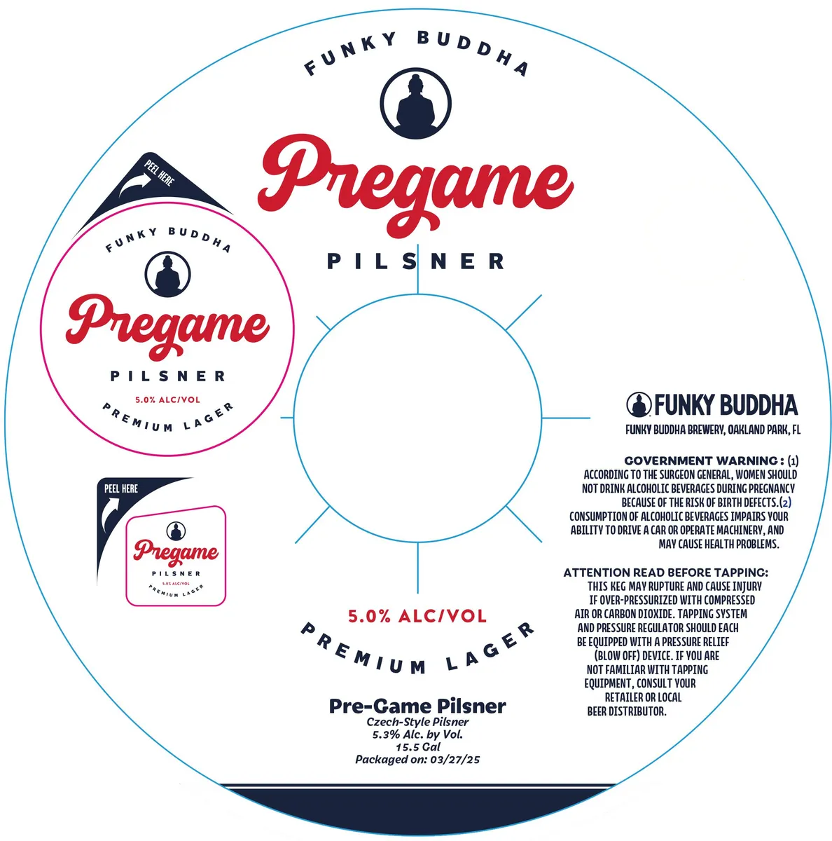 Pregame Pilsner — full label as filed with TTB