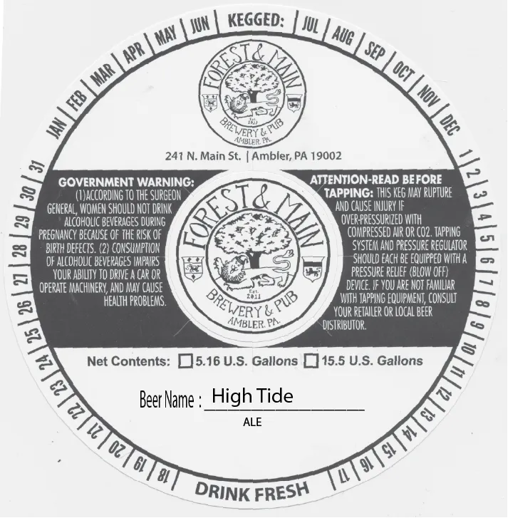 High Tide — full label as filed with TTB